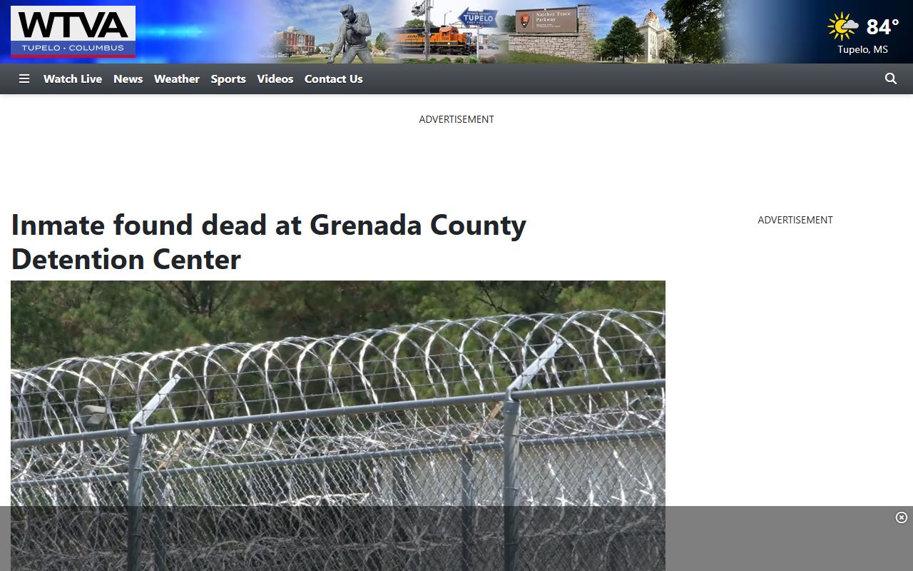 Grenada County Adult Detention Center recent jail news and inmate population context