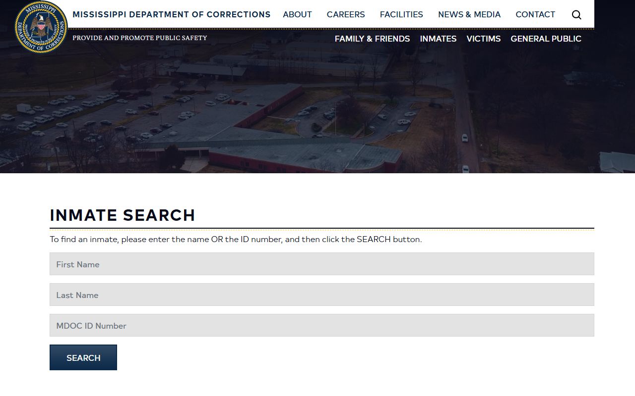 Grenada County inmate search through the Mississippi Department of Corrections locator